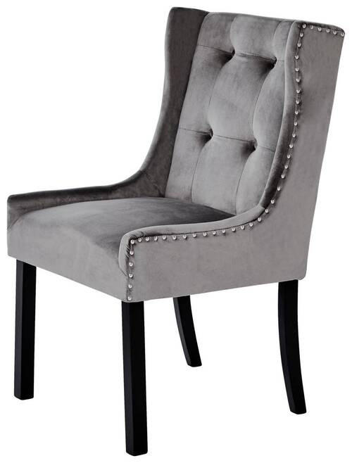 STUHL in Samt - Anthrazit/Schwarz, Modern, Holz/Textil (57/64/99cm) - Livetastic