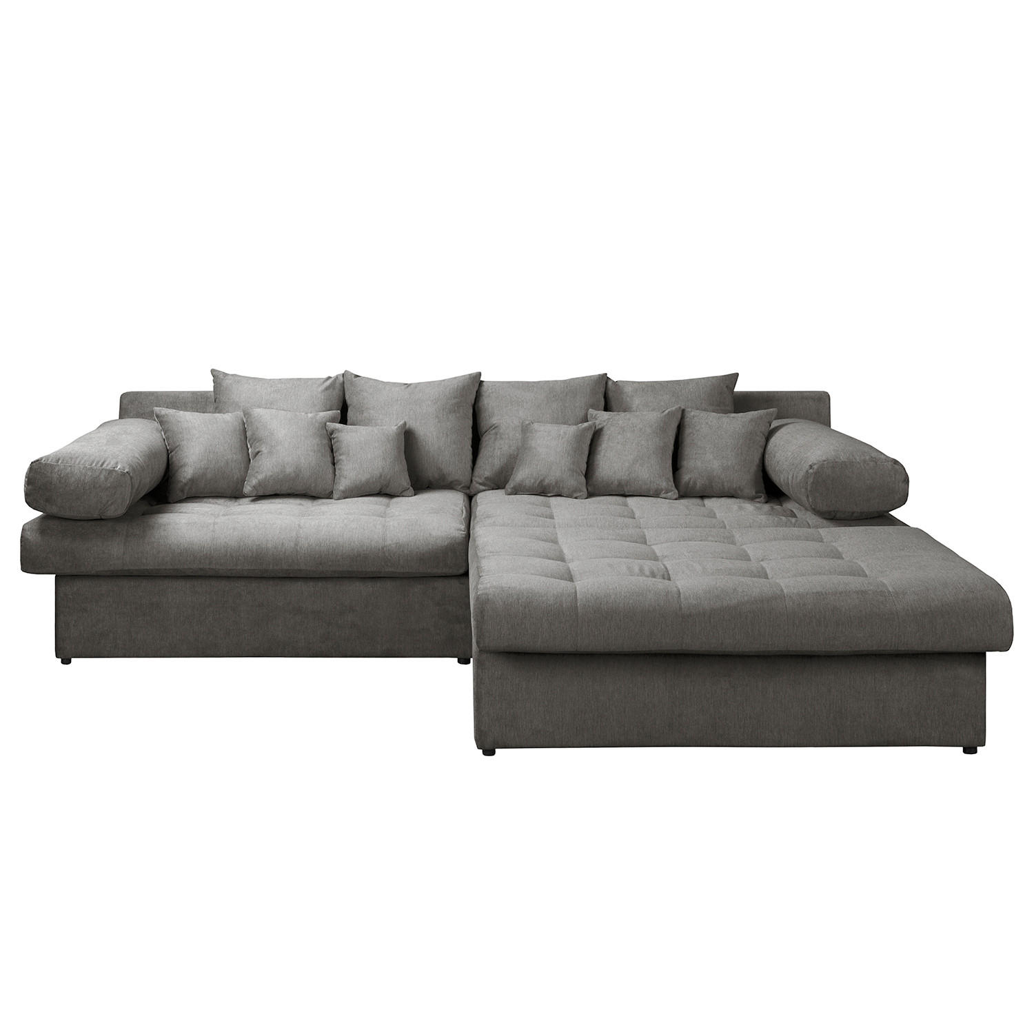ECKSOFA Naomi Anthrazit Mikrofaser Rückenkissen  - Anthrazit/Schwarz, Design, Kunststoff/Textil (284/243cm) - P & B