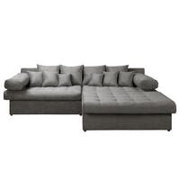 ECKSOFA Naomi Anthrazit Mikrofaser Rückenkissen  - Anthrazit/Schwarz, Design, Kunststoff/Textil (284/243cm) - P & B