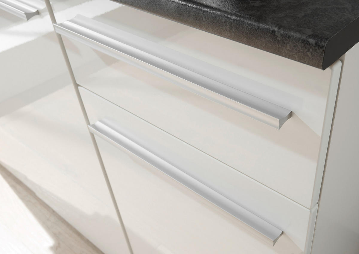 BLOK KUHINJA BEZ APARATA  braon, bela, bela visoki sjaj  - bela visoki sjaj/bela, Trendi, pločasti materijal/plastika (160cm) - MID.YOU