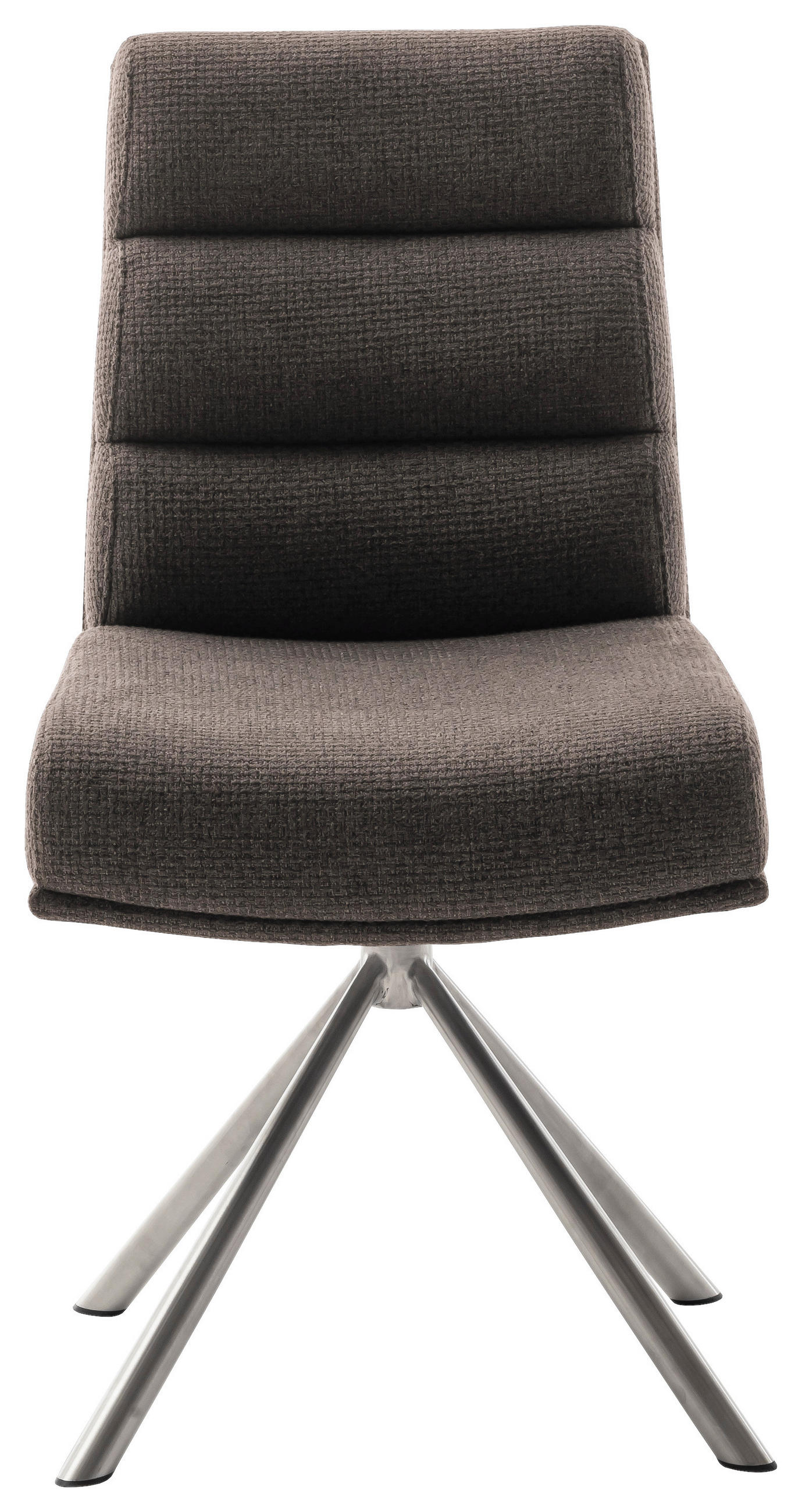 STUHL  in Edelstahl Webstoff Metall, Textil  - Edelstahlfarben/Cappuccino, Design, Textil/Metall (47/90/64cm) - Dieter Knoll