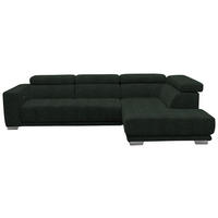 ECKSOFA  in Chenille Schwarz  301/207 cm  - Chromfarben/Schwarz, Design, Textil (301/207cm) - Xora