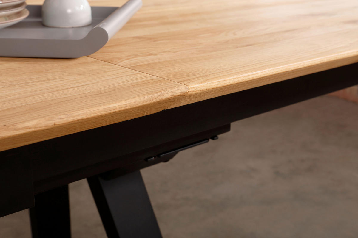 ESSTISCH in Holz 200/100/75 cm  - Schwarz/Braun, Natur, Holz/Metall (200/100/75cm) - Livetastic