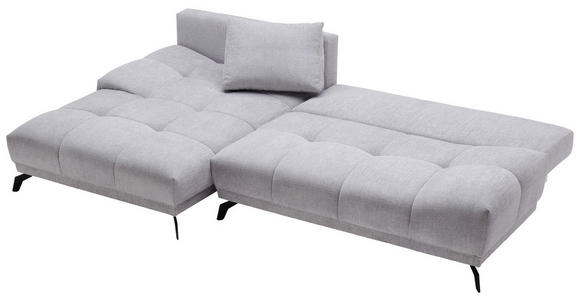 ECKSOFA in Chenille Grau  - Schwarz/Grau, MODERN, Textil/Metall (182/290cm) - Hom`in