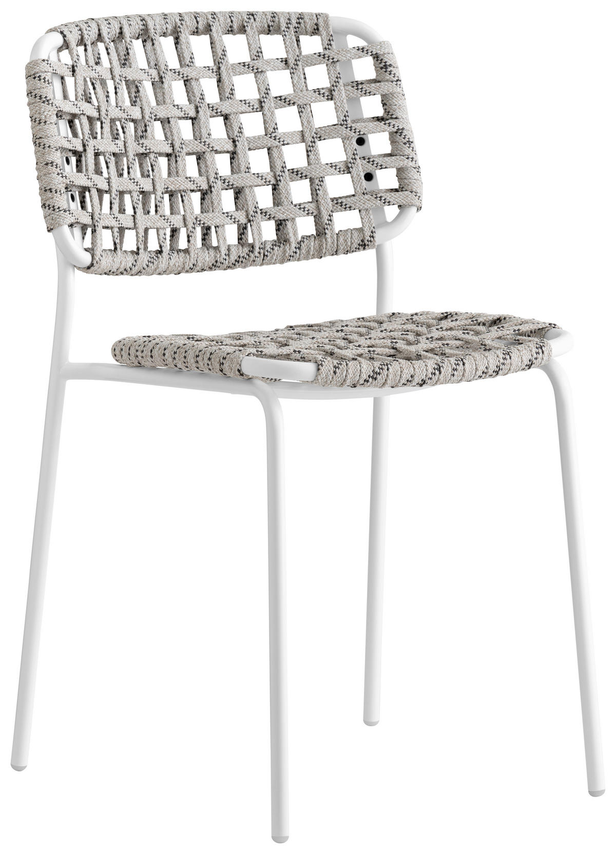 GARTENSTUHL-SET Weiß, Sandfarben  - Sandfarben/Weiß, Design, Textil/Metall (47/81/55,5cm) - Connubia 