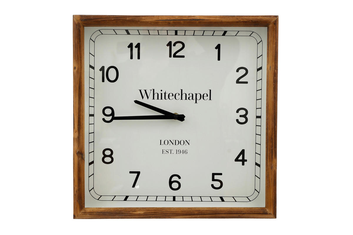 FALIÓRA 40/40/6.5 cm   - fehér/világosbarna, Basics, Üveg/fa (40/40/6.5cm)