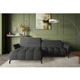 ECKSOFA Anthrazit Flachgewebe Rücken echt, Kopfteilverstellung, Sitztiefenverstellung  - Anthrazit/Schwarz, KONVENTIONELL, Textil/Metall (175/272cm) - Carryhome