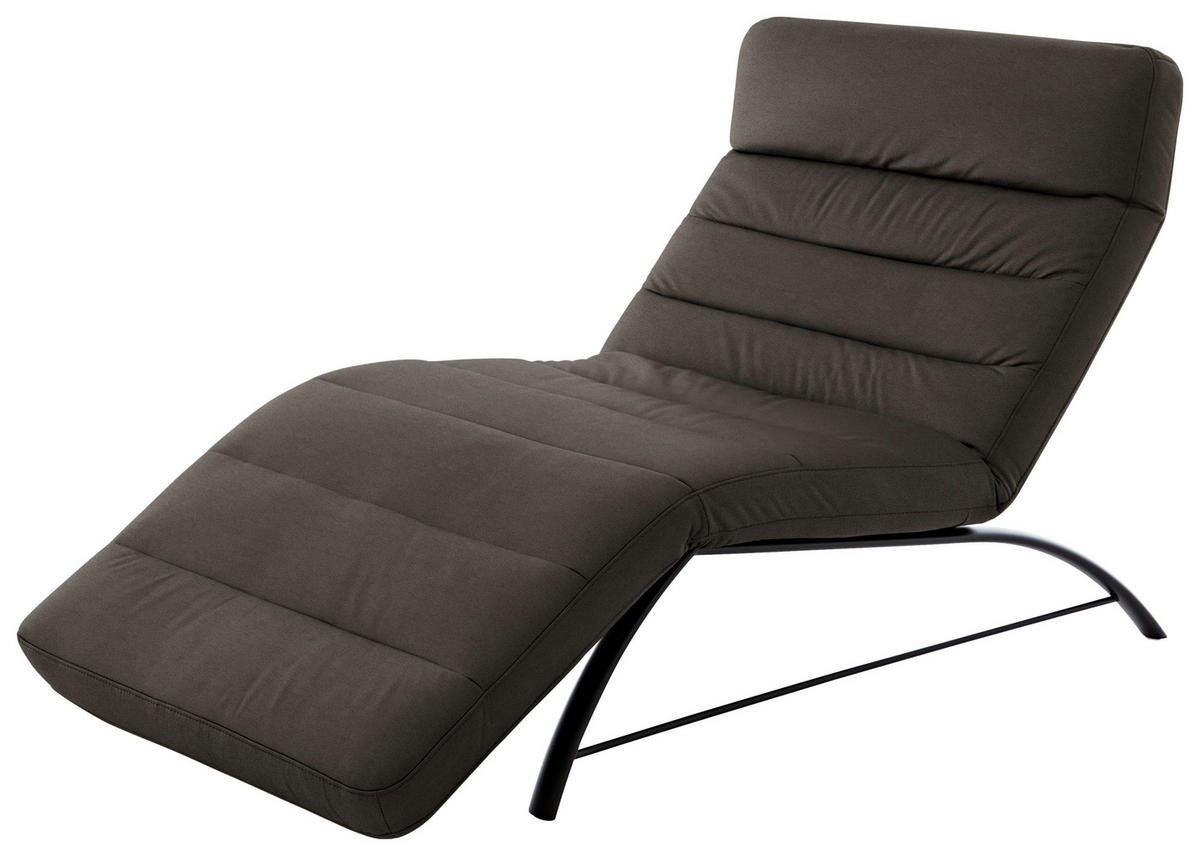 RELAXLIEGE Mikrofaser Mokka  - Schwarz/Mokka, Design, Textil/Metall (95/91/170cm) - Chilliano