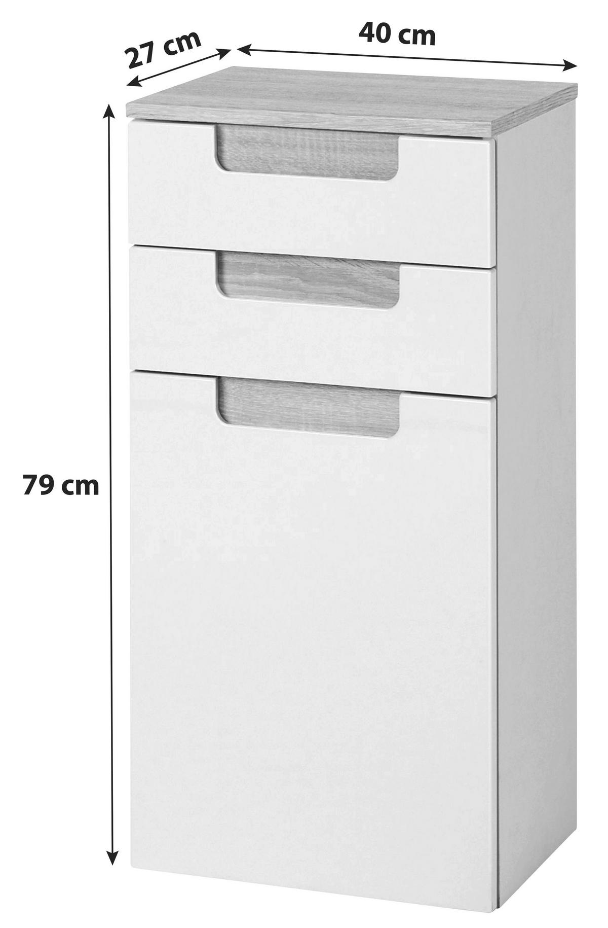 SPODNÍ SKŘÍŇKA, bílá, 40/79/27 cm - bílá/antracitová, Moderní, kompozitní dřevo (40/79/27cm) - Held