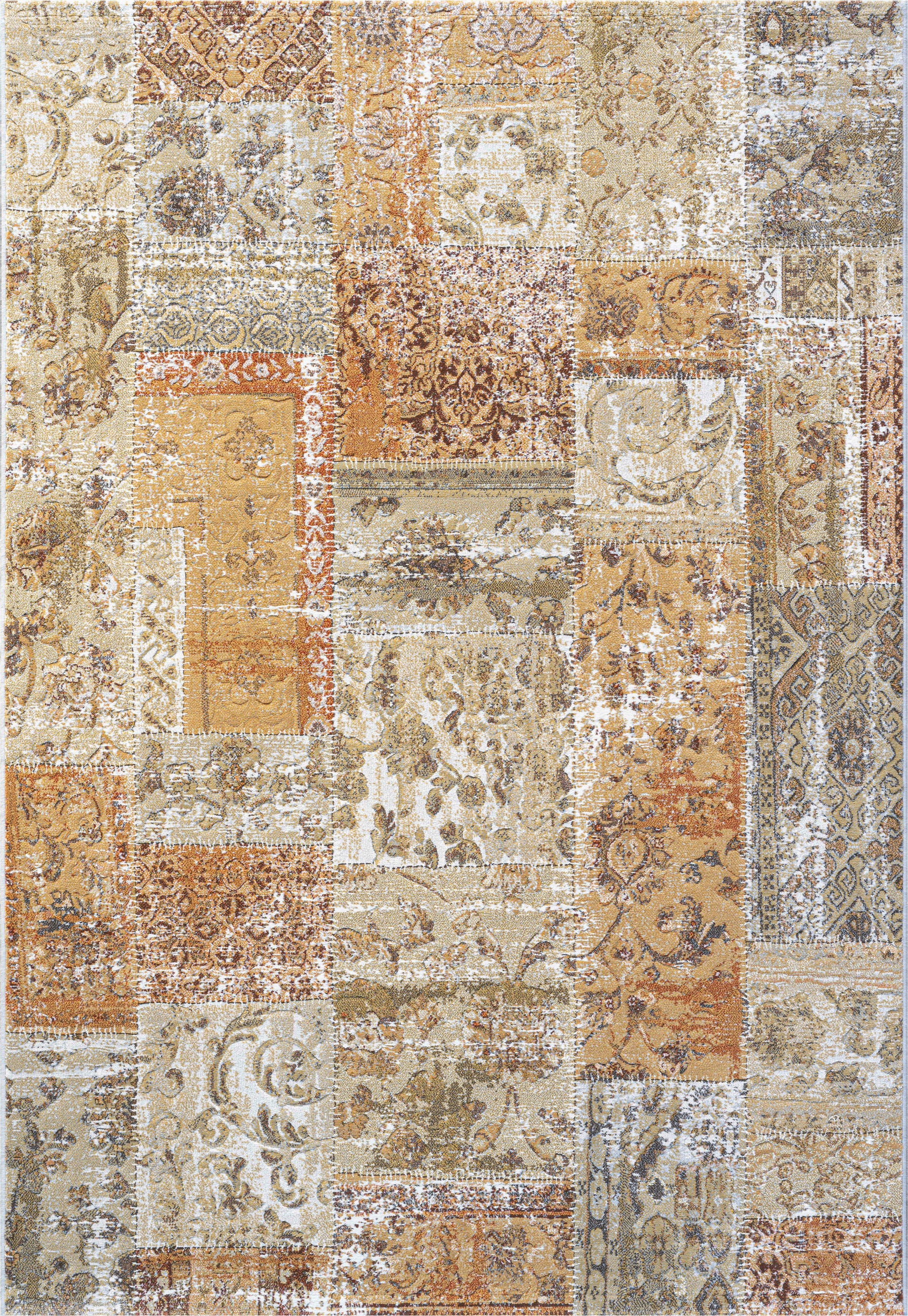 Novel Webteppich Argentum Creme, Gold, Terracotta 80x150 cm