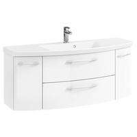 WASCHTISCHKOMBI 121 cm  - Chromfarben/Weiß Hochglanz, KONVENTIONELL, Glas/Holzwerkstoff (121cm) - Pelipal