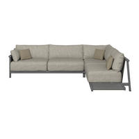 LOUNGEGARNITUR 264/308 cm Esche massiv  - Taupe/Anthrazit, ROMANTIK / LANDHAUS, Holz/Textil (264/308cm) - Dieter Knoll