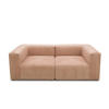 2-SITZER-SOFA Cord, Mikrofaser Rosa, Roségold  - Roségold/Schwarz, Design, Kunststoff/Textil (216/69/108cm) - MID.YOU