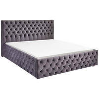 POLSTERBETT gepolstertes Kopfteil 140/200 cm  in Grau  - Schwarz/Grau, KONVENTIONELL, Kunststoff/Textil (140/200cm) - home24