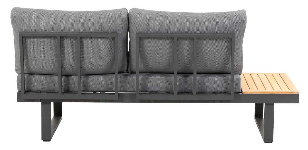 LOUNGEGARNITUR   253/70/175 cm Teakholz Aluminium  - Anthrazit/Grau, Basics, Holz/Textil (253/70/175cm) - Gardenson