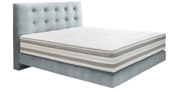 BOXSPRINGBETT 160/200 cm  in Hellgrau  - Hellgrau, KONVENTIONELL, Holz/Textil (160/200cm) - Dieter Knoll