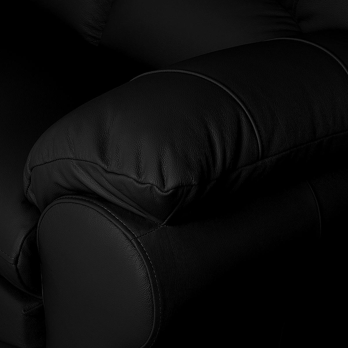 SCHLAFSOFA in Leder Schwarz  - Schwarz, Design, Leder/Kunststoff (205/92/85cm) - Livetastic