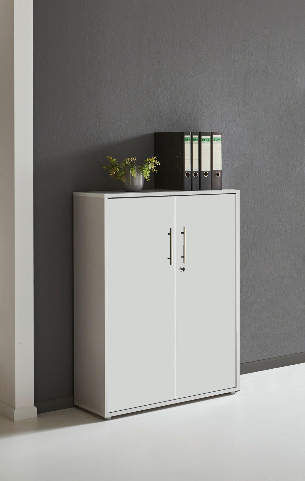 AKTENSCHRANK Grau, Weiß  - Weiß/Grau, MODERN, Holzwerkstoff (253,2/113,6/33cm) - MID.YOU