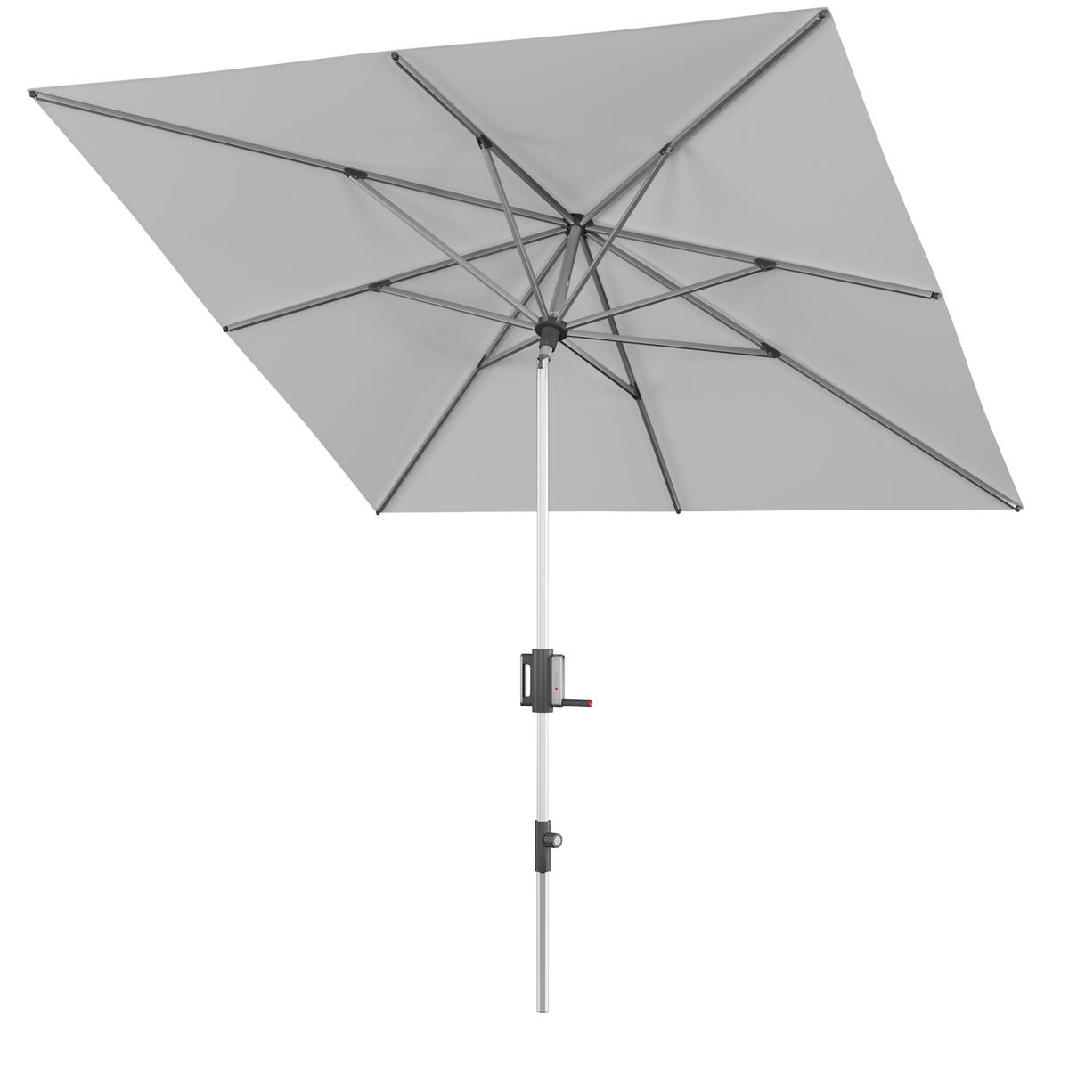 SONNENSCHIRM 240 cm Hellgrau  - Hellgrau/Alufarben, Basics, Textil/Metall (240/224-257cm) - KNIRPS