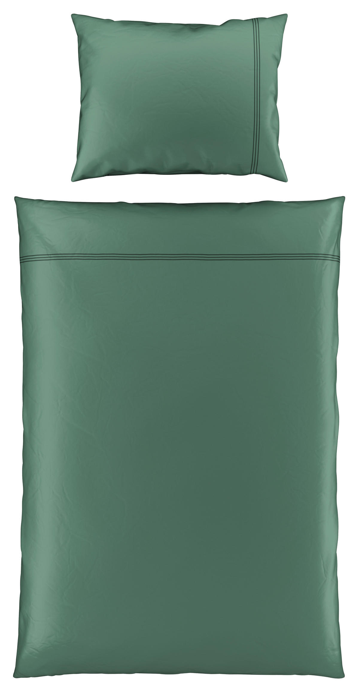 POSTELJNINA MAVIE 140/200 cm saten zelena  - zelena, Natur, tekstil (140/200cm) - Bio:Vio