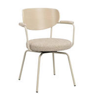 STOL MED ARMSTÖD  stapelbar, 360° vridbar sits   - beige/svart, Klassisk, metall/trä (62/81/60cm) - Rowico