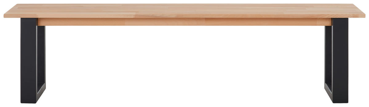 SITZBANK Kernbuche Kernbuche massiv Holz  - Schwarz/Kernbuche, Natur, Holz (180/38/45cm) - Livetastic