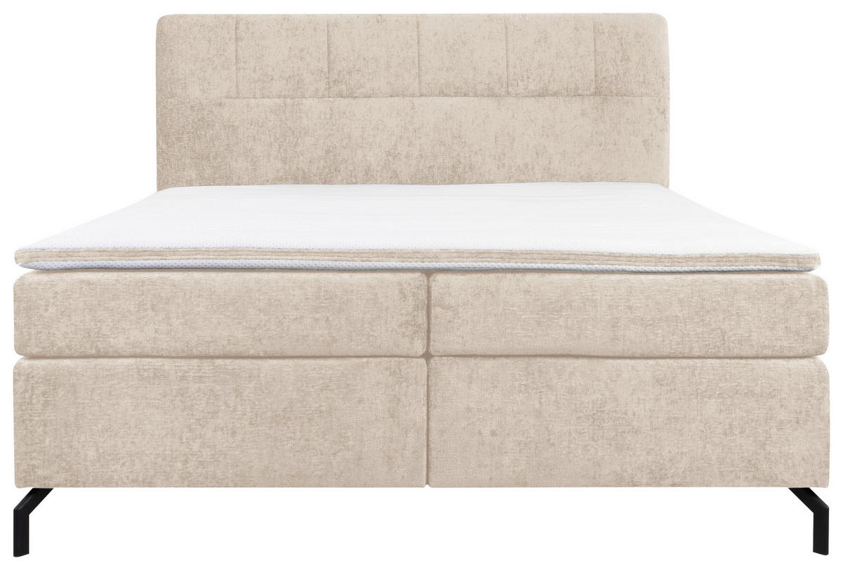 BOXSPRINGBETT 160/200 cm  in Champagner  - Champagner/Schwarz, Design, Textil/Metall (160/200cm) - Esposa