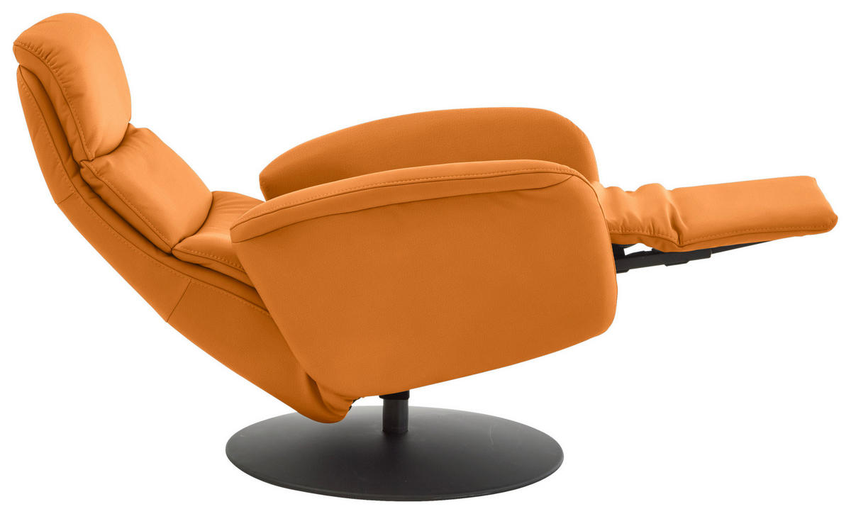 RELAXSESSEL in Leder Currygelb  - Currygelb/Schwarz, Design, Leder/Metall (76/108/86cm) - Dieter Knoll