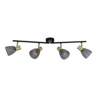 DECKENSTRAHLER LINDITA 76/19 cm  - Schwarz, LIFESTYLE, Glas/Metall (76/19cm) - Näve