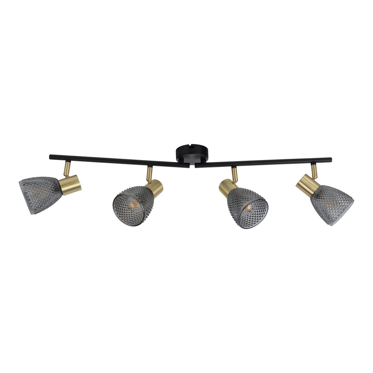 DECKENSTRAHLER LINDITA 76/19 cm  - Schwarz, LIFESTYLE, Glas/Metall (76/19cm) - Näve