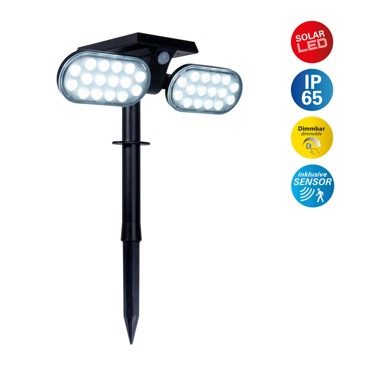 LED-STRAHLER - Schwarz, Basics, Kunststoff (23,2/15,5/31,9cm) - Näve