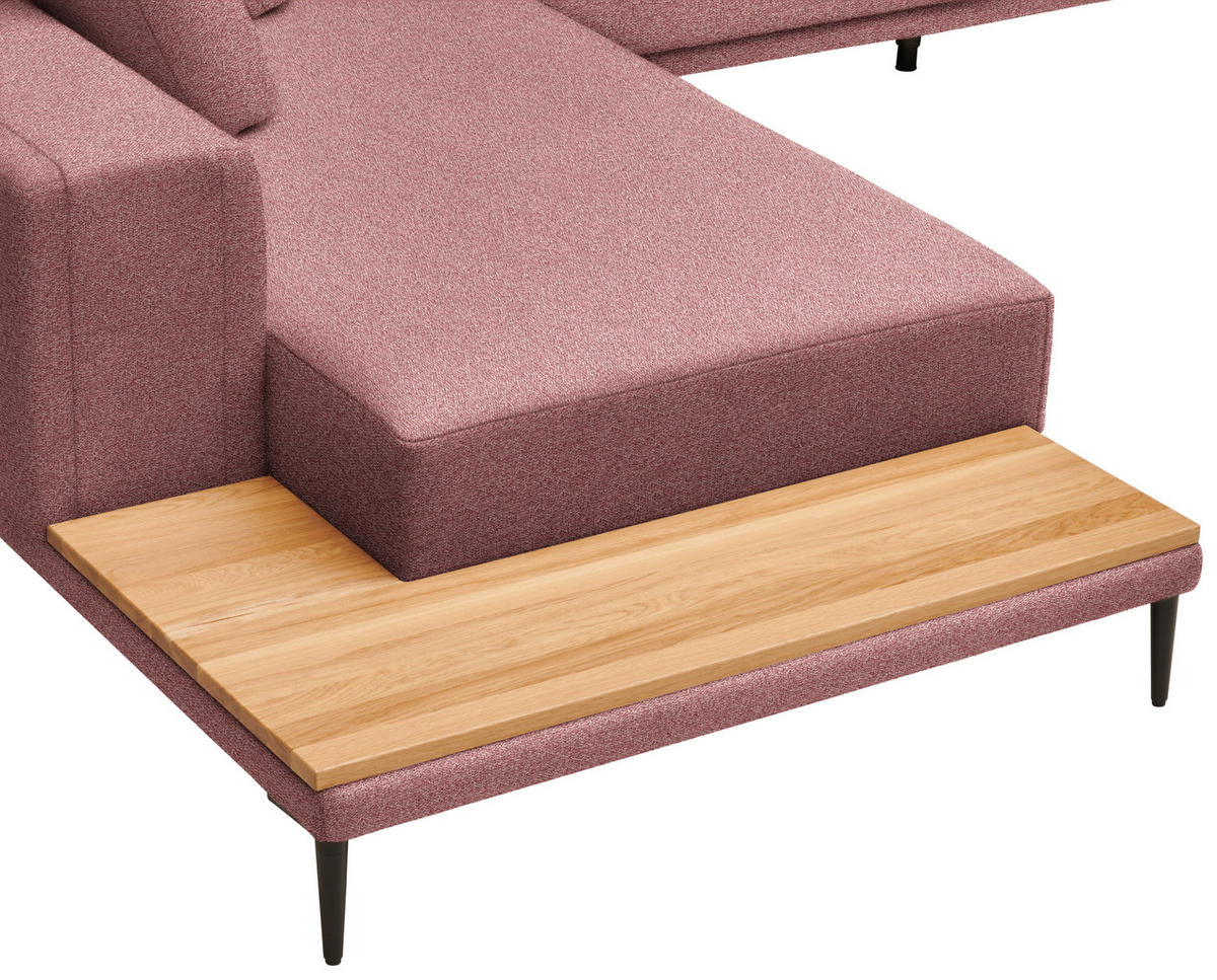 ECKSOFA  in Leinwand Beere  271/318 cm  - Beere/Schwarz, Design, Textil/Metall (271/318cm) - Belluti