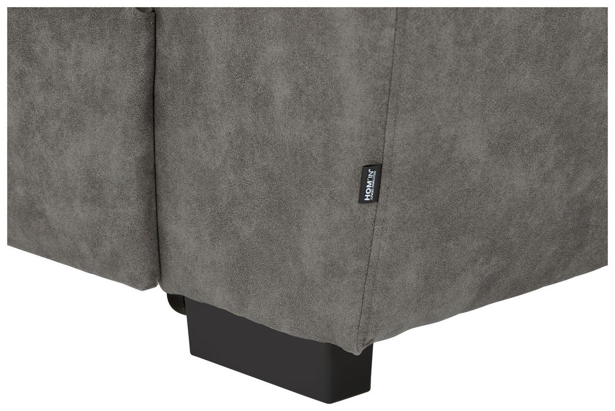 ECKSOFA in Lederlook Grau  - Schwarz/Grau, Design, Kunststoff/Textil (230/263cm) - Hom`in