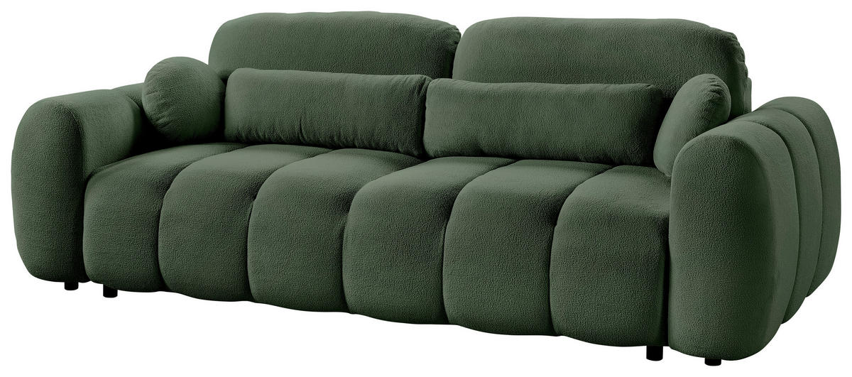 SCHLAFSOFA  mit Webstoff Grün  - Schwarz/Grün, KONVENTIONELL, Kunststoff/Textil (262/93/117cm) - Carryhome