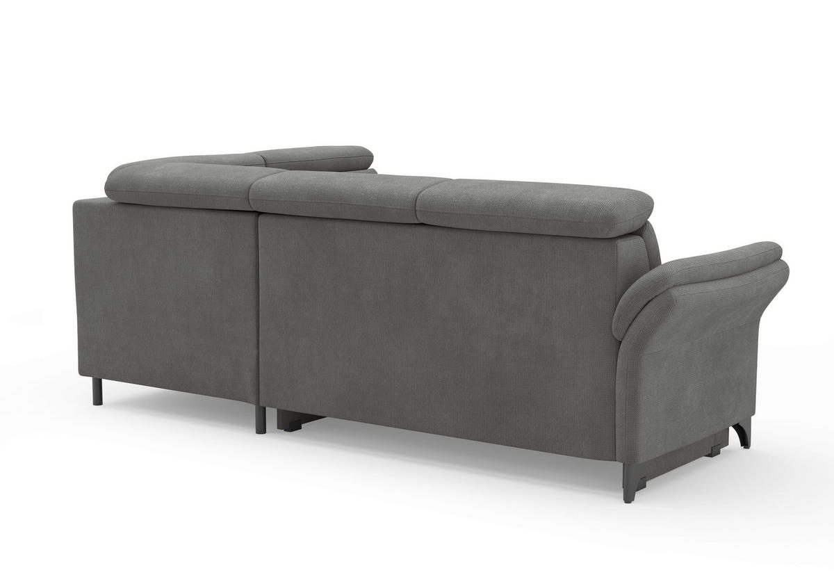 ECKSOFA Flachgewebe Grau  - Schwarz/Grau, Konventionell, Textil/Metall (247/193cm) - Sit & More