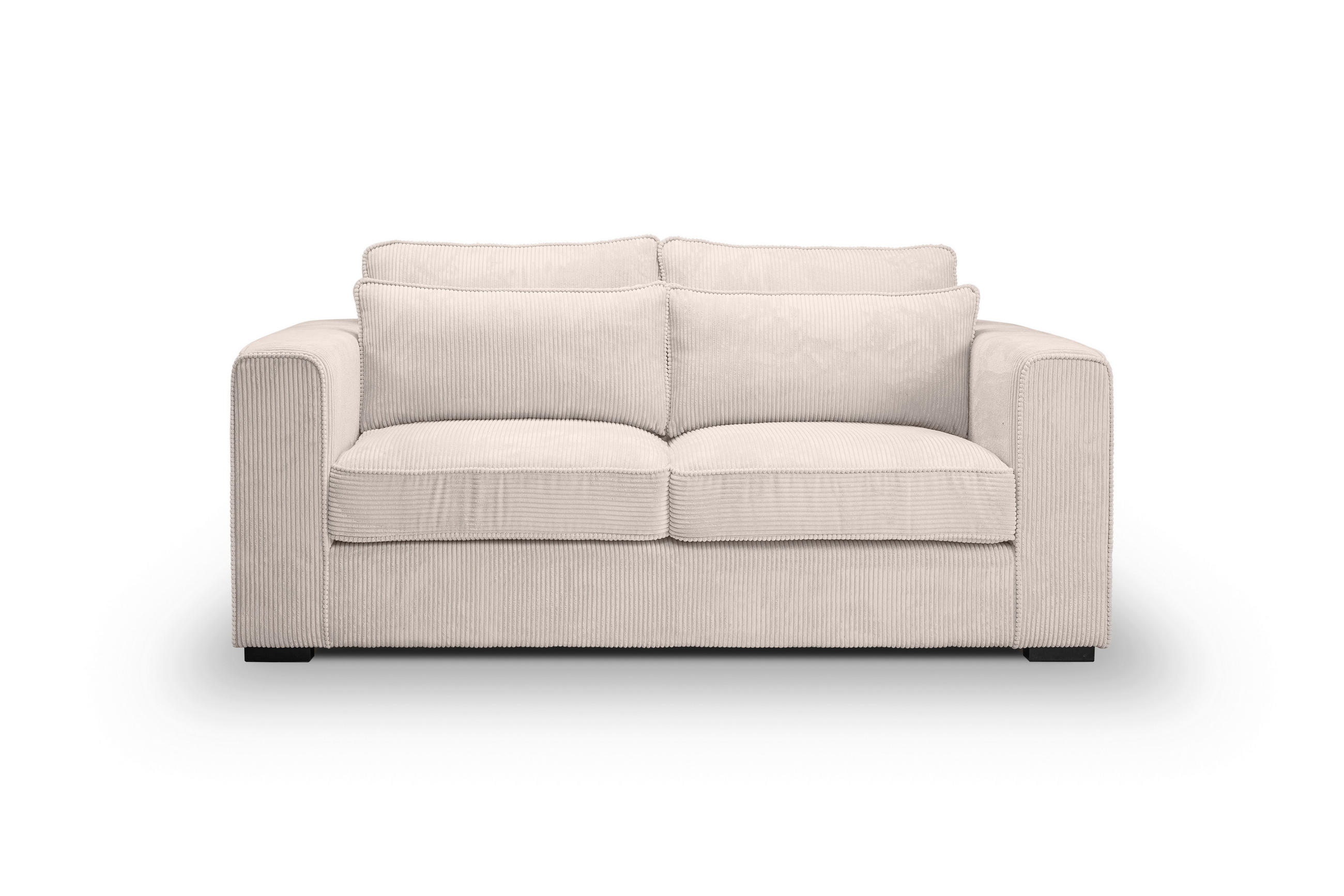 2,5-SITZER ALMERA Cord Greige  - Greige/Schwarz, Basics, Holz/Textil (200/92/112cm) - MID.YOU