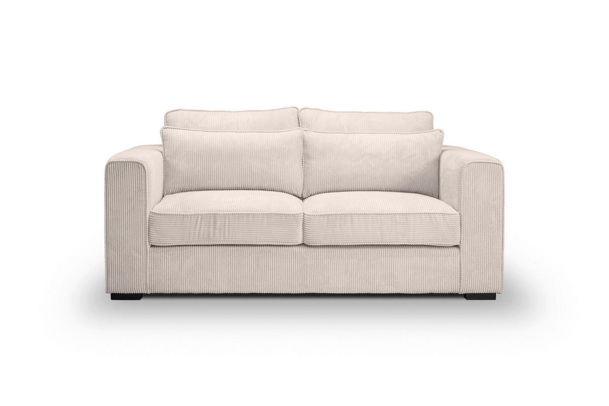 2,5-SITZER ALMERA Cord Greige  - Greige/Schwarz, Basics, Holz/Textil (200/92/112cm) - MID.YOU