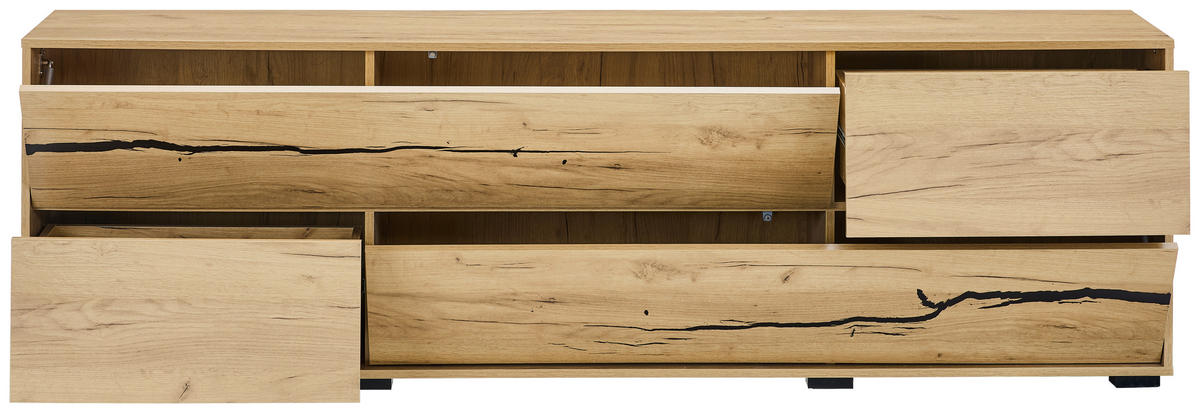 LOWBOARD  200/61/40 cm  - Eichefarben/Schwarz, KONVENTIONELL, Holzwerkstoff (200/61/40cm) - Xora
