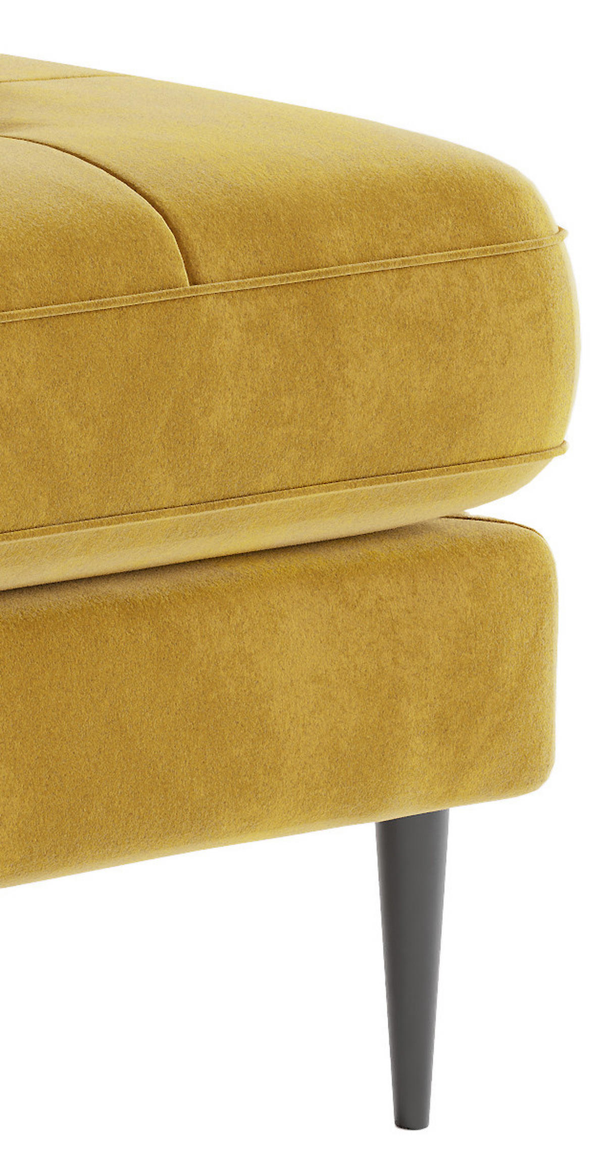 ECKSOFA Scott Senfgelb Flachgewebe  - Edelstahlfarben/Gelb, Design, Textil/Metall (205/259cm) - Livetastic