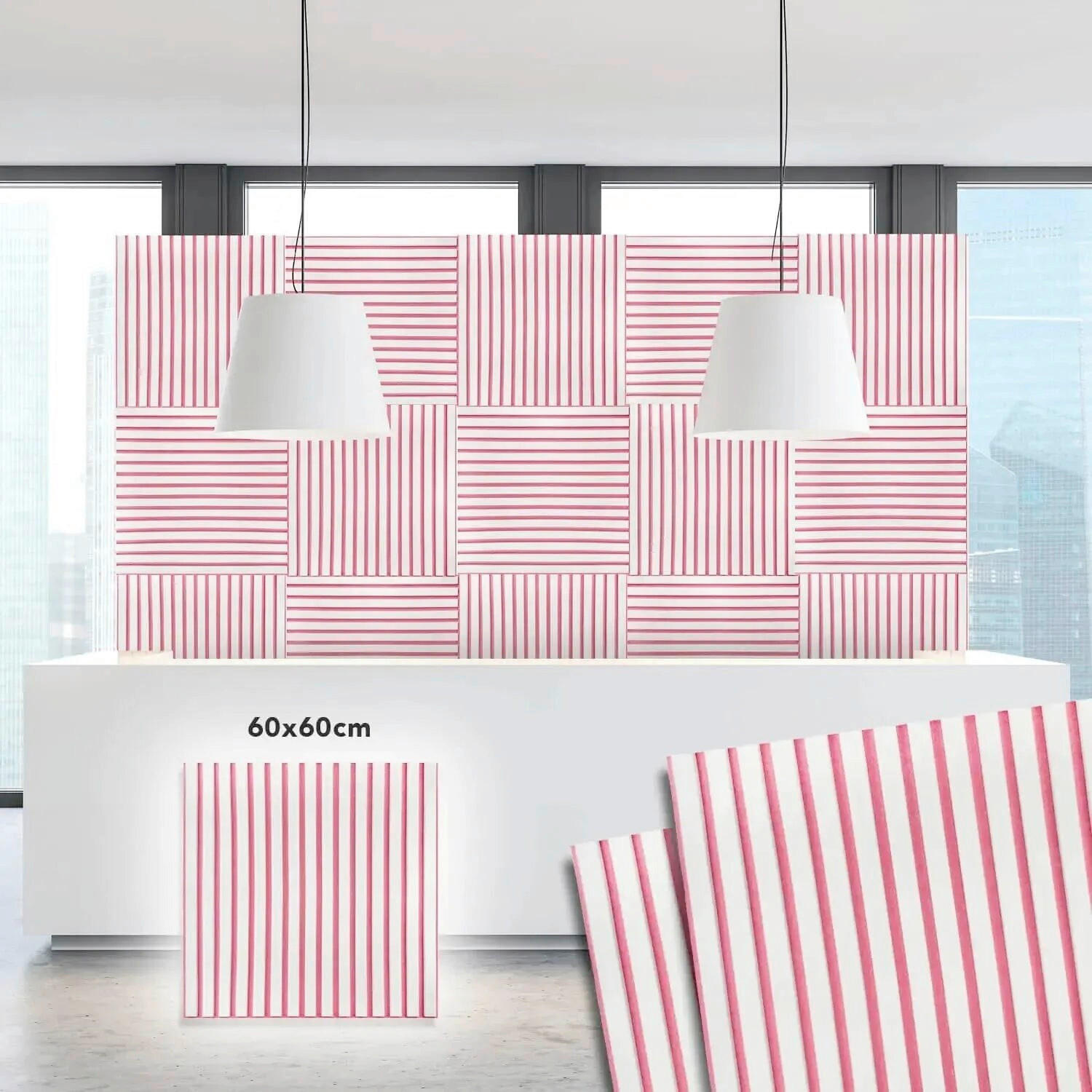 XXXLutz Akustikpaneel Pink 60x60x2.1 cm