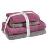 FROTTIERSET SET VEGAN LIFE Grau, Rosa 4-teilig  - Rosa/Grau, Basics, Textil - Vossen