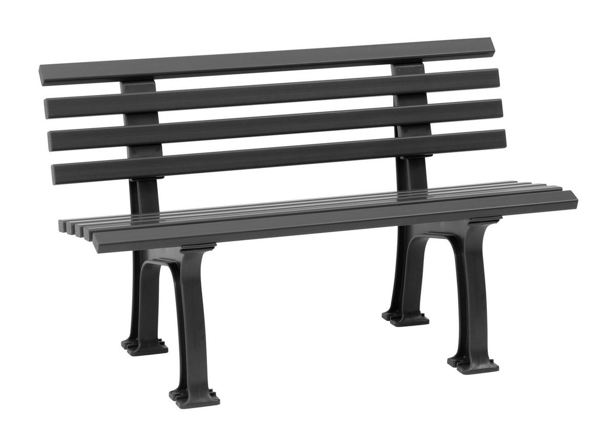 GARTENBANK 120/74/54 cm   - Graphitfarben, Basics, Kunststoff (120/74/54cm) - Modante