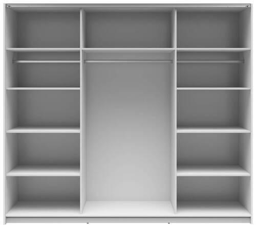 SCHWEBETÜRENSCHRANK 220/195,5/60 cm 2-türig Weiß Hochglanz  - Weiß Hochglanz/Anthrazit, MODERN, Holzwerkstoff/Metall (220/195,5/60cm) - MID.YOU