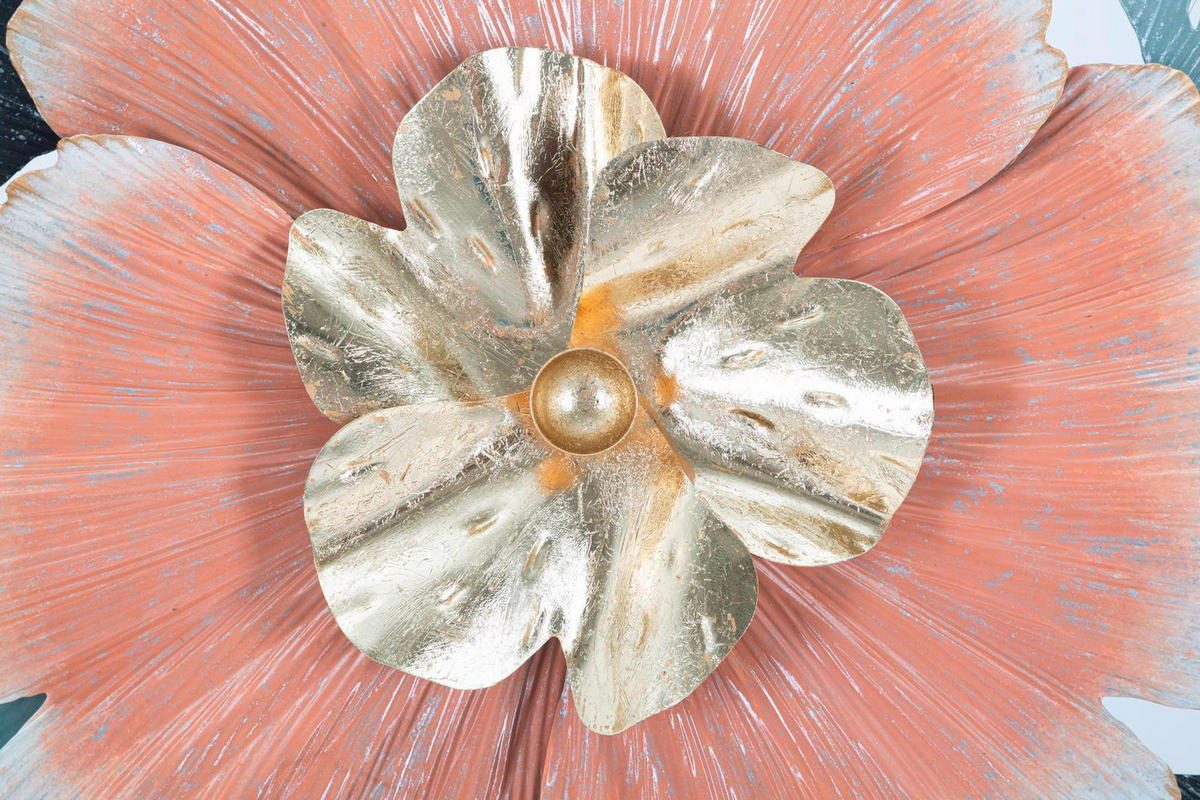 Wanddeko Soty Metall  - Blau/Goldfarben, Basics, Metall (93/53/7.5cm)