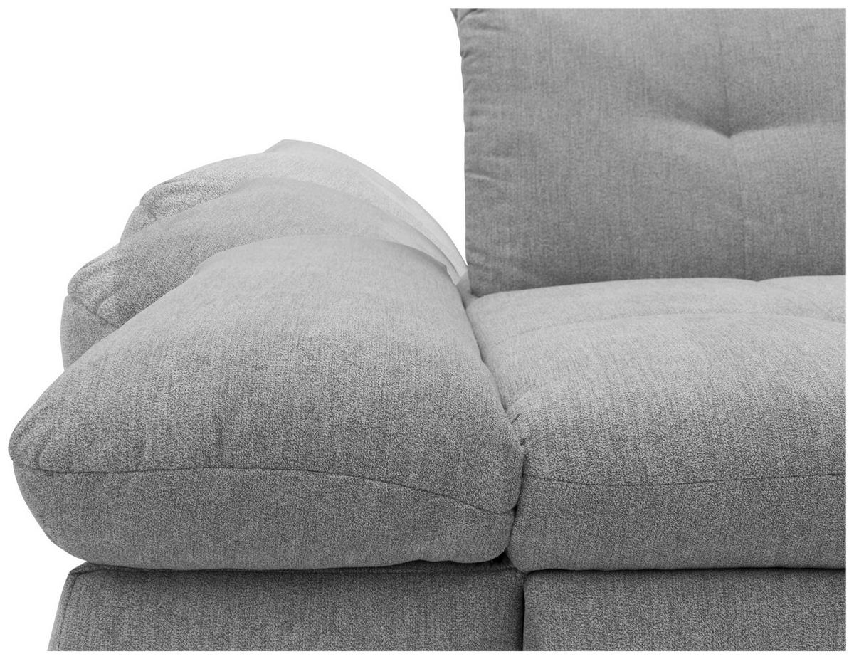 ECKSOFA Grau Mikrofaser  - Chromfarben/Grau, KONVENTIONELL, Textil/Metall (300/172cm) - MID.YOU