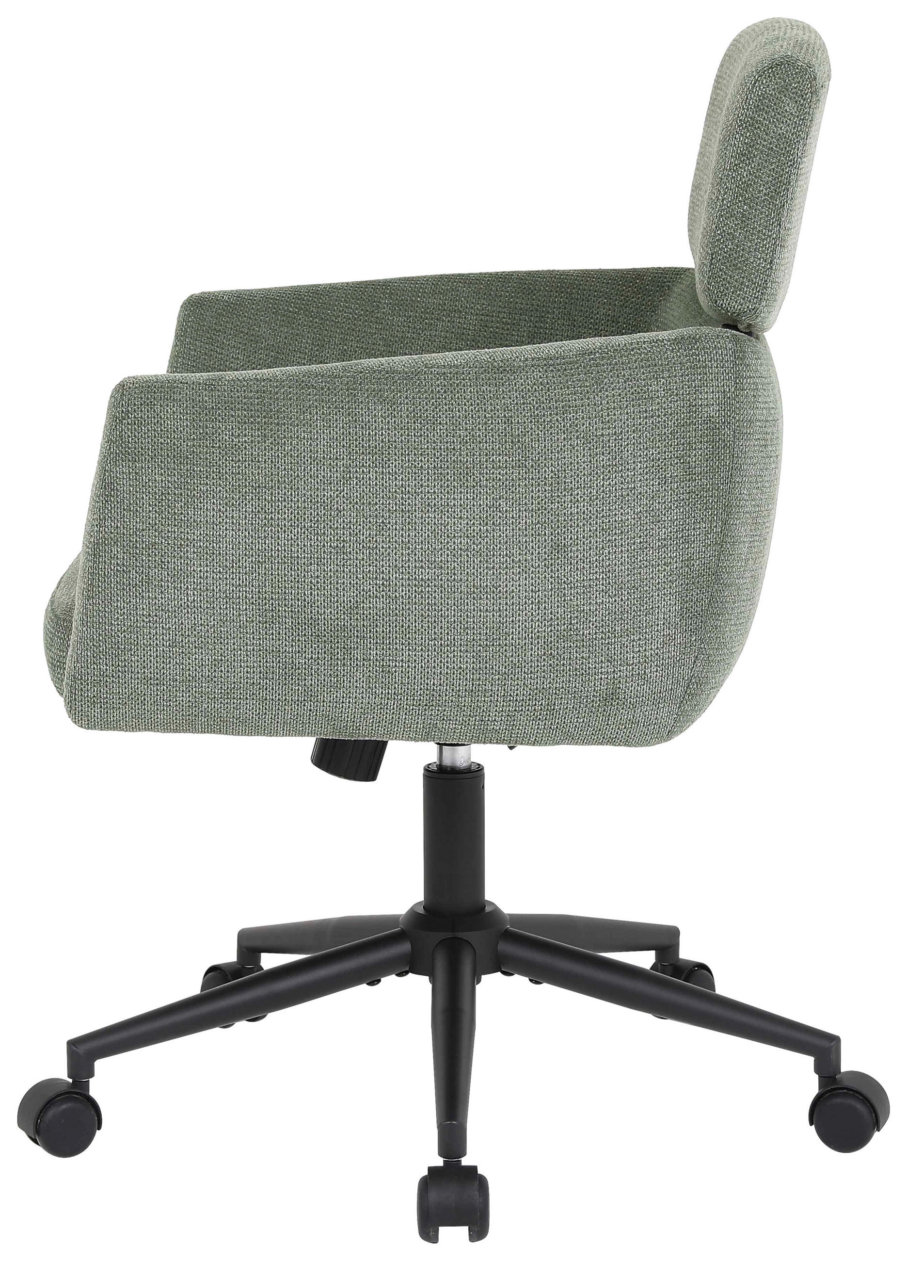 DREHSTUHL Mikrofaser Grün  - Schwarz/Grün, MODERN, Holz/Kunststoff (62/92/100/63cm) - MID.YOU