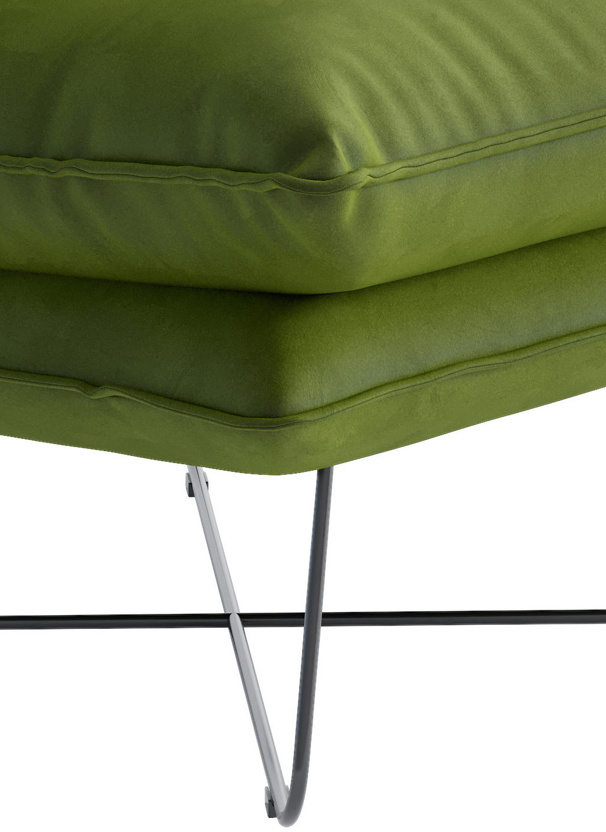 SESSEL in Flachgewebe Grün  - Schwarz/Grün, Design, Textil/Metall (72/84/90cm) - Livetastic