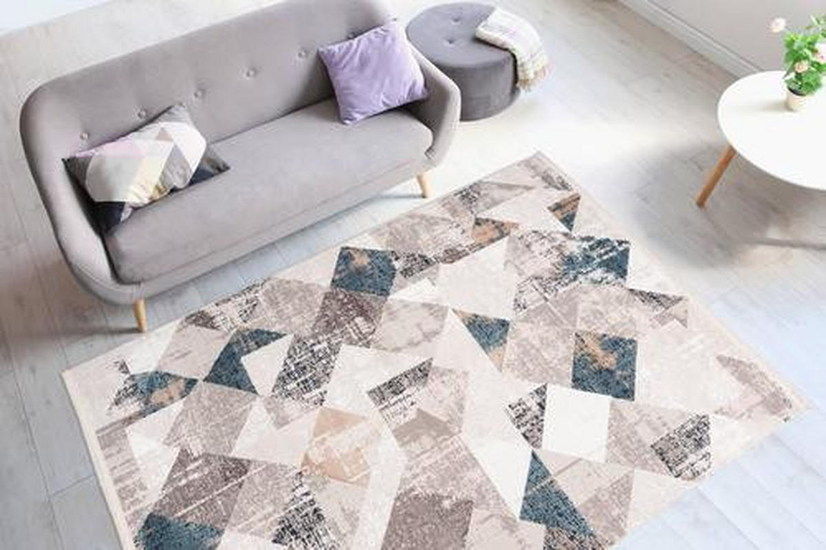 VINTAGE KOBEREC, 80/150 cm, modrá, šedá - šedá/modrá, Design, textil (80/150cm)
