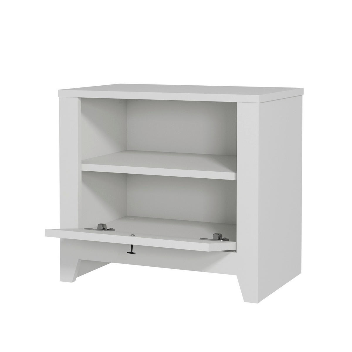 NACHTTISCH  - Schwarz/Weiß, Design, Holzwerkstoff (55/35/50cm) - Livetastic