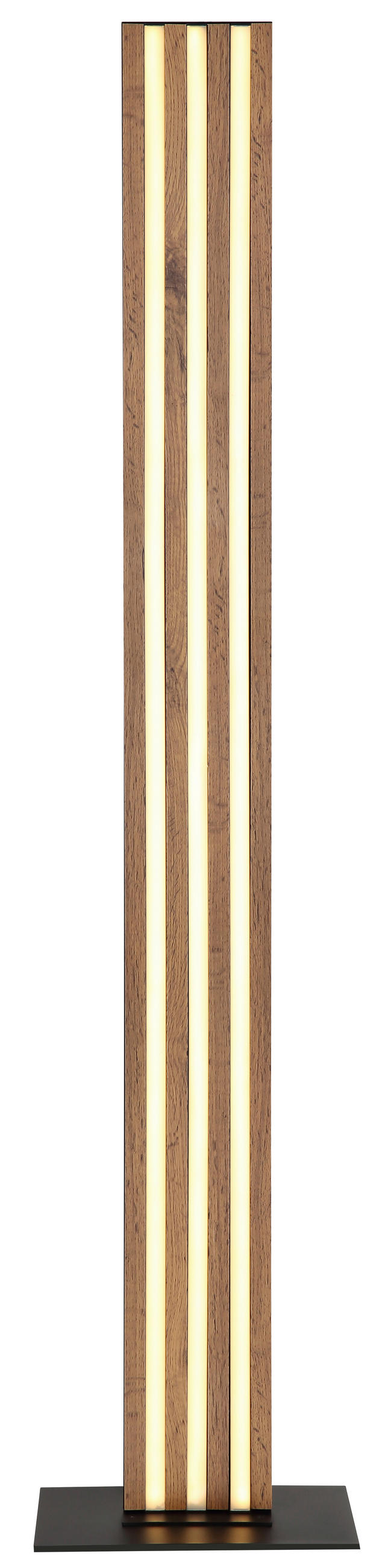 LED-STEHLEUCHTE Hayden 30/18/140 cm  - Dunkelbraun/Opal, Design, Holzwerkstoff/Kunststoff (30/18/140cm) - Globo